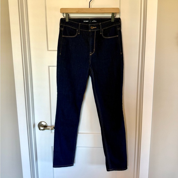 Old Navy Women's Dark Blue High Rise Straight Leg Jeans Size 4 - Picture 1 of 8